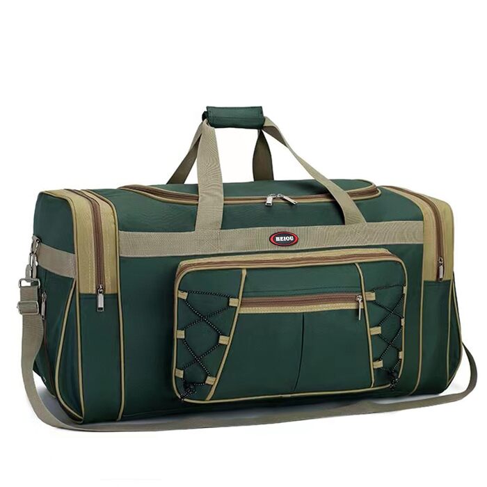 Спортивна сумка для подорожей BAGZY 70 л, водонепроникна дорожня сумка-даффл для залу, кемпінгу та відпустки, зелено-жовта