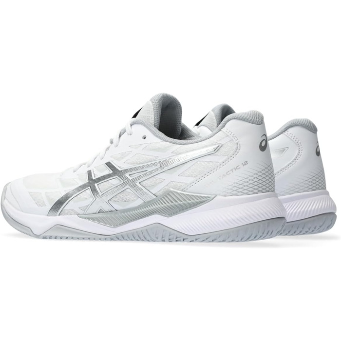 Жіноче спортивне взуття Asics Gel-Tactic 12 для залу, розмір 41.5 EU, білий та срібний