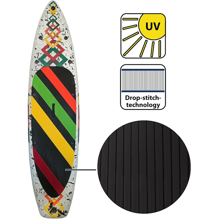 Надувна SUP-дошка ALPIDEX 320x76x15 см, комплект: весло, насос, рюкзак, плавники, ремкомплект, тримач, вантаж до 200 кг, легка та міцна