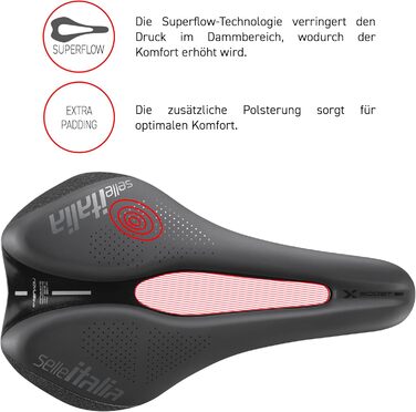 Велосипедне сідло Selle Italia Novus Boost EVO X-Cross Superflow L3, чорне - для MTB та гравійних велосипедів