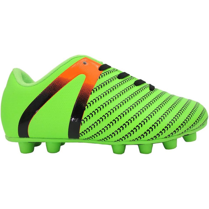 Футбольні бутси Vizari для твердого поля – легкі та міцні бутси з гумовими шипами для хлопчиків та дівчаток | FG бутси для гри на вулиці, 31 EU, зелено-помаранчеві