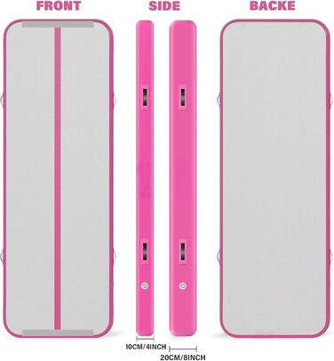 Надувний гімнастичний килимок Dwzdd Air Track 3/4/5/6м, рожевий 300x100x10см для дому, фітнесу, акробатики, дитячих тренувань