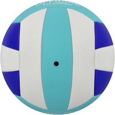 Волейбольний м'яч Senston, розмір 5, водовідштовхуючий, з насосом, для пляжу та басейну (Світло-блакитний)