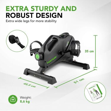 Велотренажер Tunturi Cardio Fit M40 для дому з Bluetooth, 8 рівнів навантаження, магнітне гальмування, мінібайк під стіл