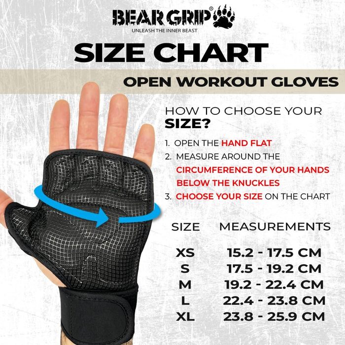 Рукавички для тренувань Bear Grip M (чорні) – захист долонь для кросфіту, бодібілдингу, пауерліфтингу