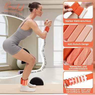 Ваги для ніг та рук BECOJADDE: комплект 2 шт (0.45 кг / 0.9 кг) для фітнесу, кардіо, силових тренувань, бігу, ходьби