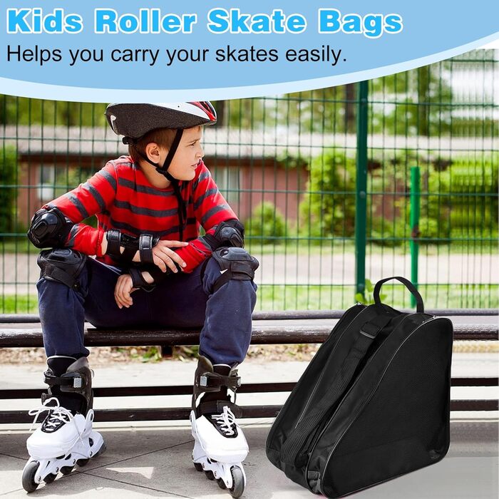 Чохол для роликових ковзанів та ковзанів: дитячий, універсальний, чорний, з регульованими ременями