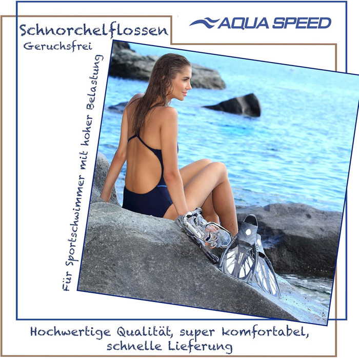 Довгі ласти Aqua Speed INOX 44/45 для дорослих, сірі/білі – ласти для плавання, дайвінгу та снорклінгу для жінок і чоловіків