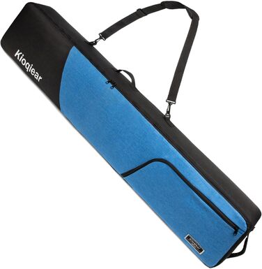 Чохол для сноуборду Kioqiear з підсиленим захистом, 165 см, блакитний. Підходить для перевезення в літак, вміщує сноуборд, маску, рукавички, черевики.