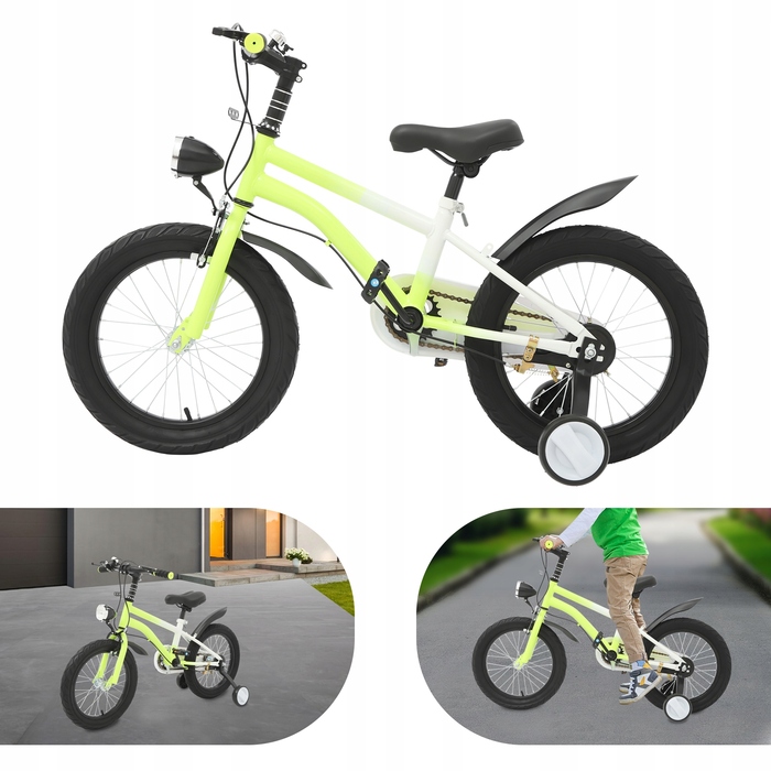 Дитячий велосипед 16 дюймів з підсвіткою та бічними колесами для дітей 5-8 років