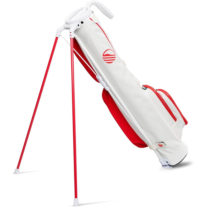 Гольф сумка Sunday Golf Loma: легка сумка з ременем та стійкою – ідеальна для коротких гольф-курсів, 79 см (червоно-біла)