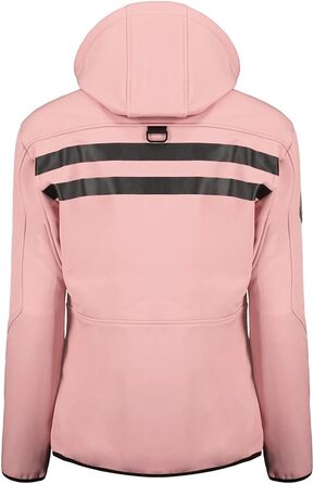 Жіноча мембранна куртка Softshell Geographical Norway Outdoor — водонепроникна спортивна вітровка для дощу (L, блідо-рожевий з чорним)
