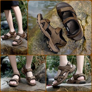 Чоловічі сандалі ARRIGO BELLO для трекінгу та пляжу, коричневі, розмір 43 EU