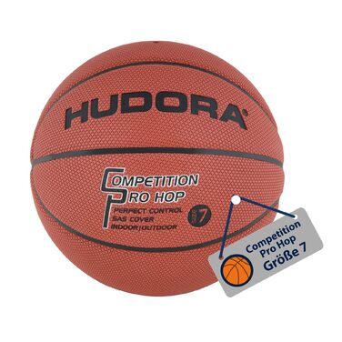 Баскетбольний м'яч HUDORA Basketball Competition Pro Hop, розмір 7, для дітей та дорослих, для залів та вулиці (Indoor/Outdoor)
