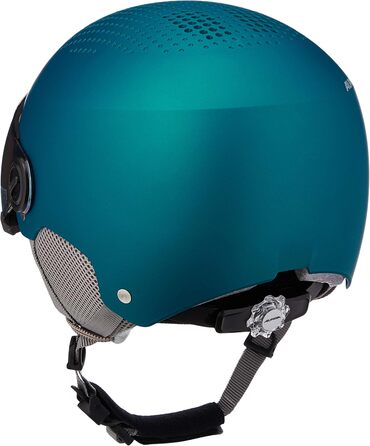 Дитячий лижний шолом ALPINA ZUPO VISOR Q-LITE з візором, посиленою контрастністю, синій матовий, легкий, розмір 48-52 см