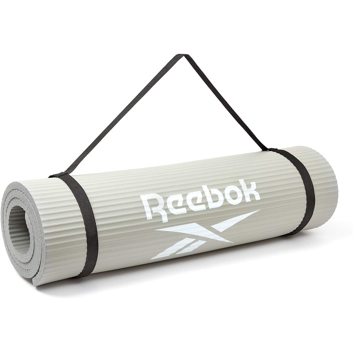 Килимок для фітнесу Reebok, нековзний, натуральна гума, 7/10/15 мм, різні кольори, для тренувань вдома і в залі