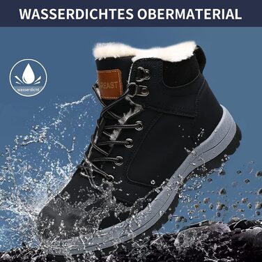 Зимові чоботи Visionreast: водонепроникні трекінгові чоботи для жінок та чоловіків, чорні, 43 EU