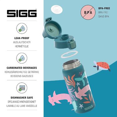 Термос-пляшка SIGG Shield ONE для дітей, 0,5 л, для газованих напоїв, герметична, легка, без BPA, синя