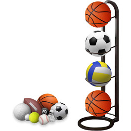 Стійка для зберігання м'ячів: баскетбол, футбол, волейбол (4 яруси)