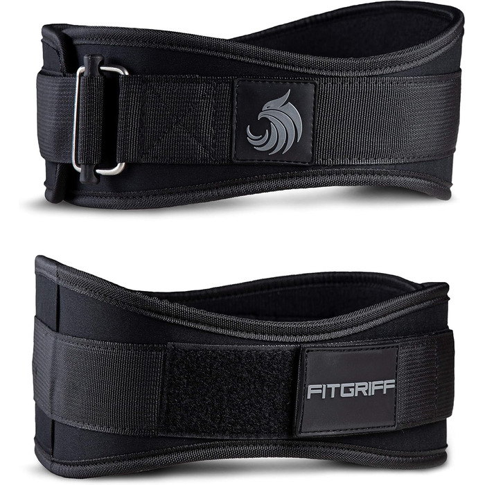 Пояс для важкої атлетики FITGRIFF V2 Full Black L — універсальний пояс для бодібілдингу, кросфіту та силових тренувань для чоловіків і жінок