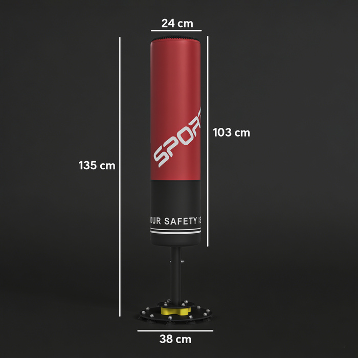 Стенд-боксерський мішок 135 см. Самостійна підставка, 10 присосок та амортизатор для дорослих та підлітків.