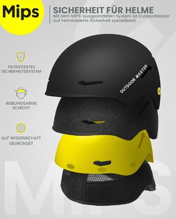 Шолом для гірських лиж та сноуборду Outdooraster ELK IPS універсальний (чоловічий, жіночий, підлітковий), матовий чорний, розмір L