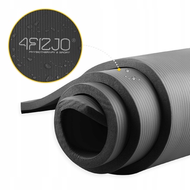 Килимок для фітнесу 4FIZJO 180 см x 60 см, чорний