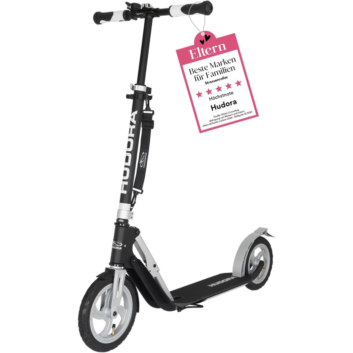 Самокат HUDORA BigWheel Air 230 з ручним гальмом, алюмінієвий, надувні колеса, міський, до 120 кг