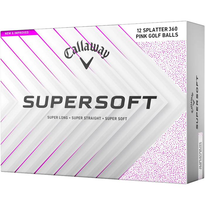 Гольф-м'ячі Callaway Supersoft Splatter 360 2025 (рожеві, плямисті)