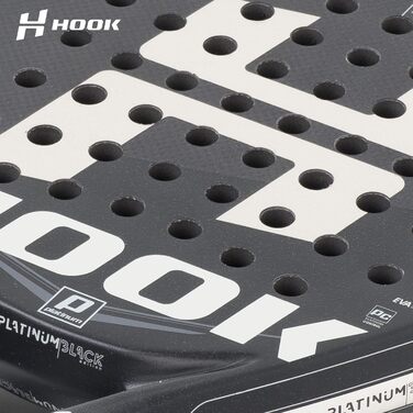 Унісекс падельна ракетка Hook Platinum Black Spyder, 355/365 г, 100% карбон, контроль 95%, EVA, середній баланс, піщане покриття, кругла форма