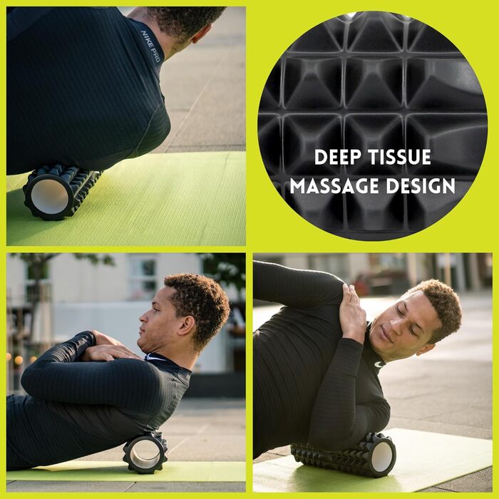 Масажер Urban Fitness для глибоких тканин, ролик для м'язової регенерації, чорний, піна