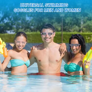 Окуляри для плавання Schwibrille HD з антизапітним покриттям, UV-захистом, герметичні, зручні - для дорослих, для басейну та відкритої води (Розмір M, Колір Gouache)