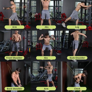 Набір еластичних стрічок WHATAFIT для фітнесу, силових тренувань, реабілітації, з дверним кріпленням, ручками та сумкою