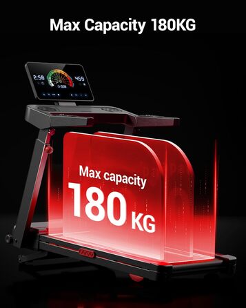 Бігова доріжка UMAY L10: електричний біговий доріжки з нахилом 20%, швидкість до 14 км/год, складний, потужність 3.5 PS, для дому, вантажопідйомність 180 кг