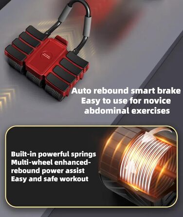 Ролер для пресу, фітнес-ролер для дому, тренажер для кора, фітнес-ролер з автоматичною підтримкою ліктя та тримачем для телефону