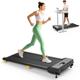 UREVO Walking Pad - біговий килимок з регулюванням нахилу 9%, тихий, з амортизацією, 2.5 к.с., для дому/офісу, з пультом, без монтажу, чорний