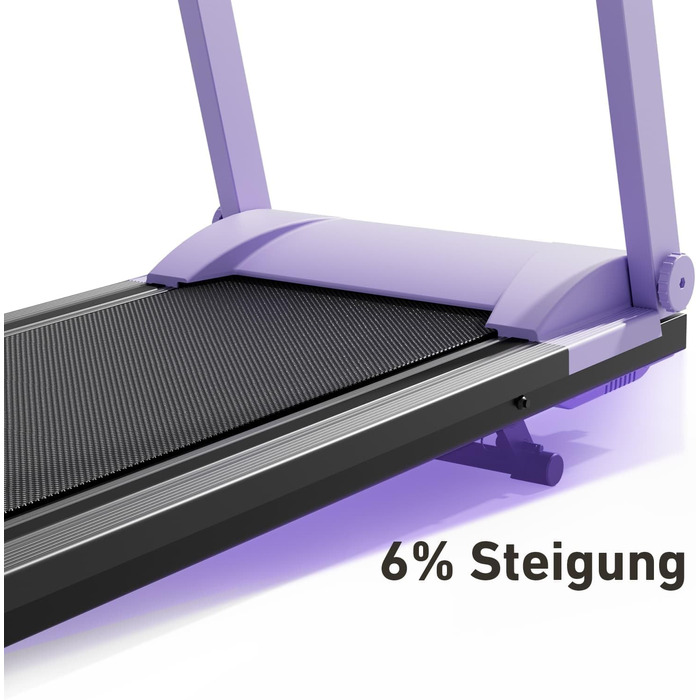 Біговий тренажер DeerRun з підтримкою High-Tech пристроїв, 158 кг, APP-керування, 2573W, складний, з курсами та мультиплеєр, фіолетовий