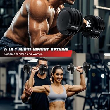 Регульовані гантелі 2 шт., набір ваг 11,3 кг, швидке налаштування ваги для тренувань, пара гантелей для чоловіків та жінок для домашнього фітнесу, обладнання для тренувань (11,3 кг пара)