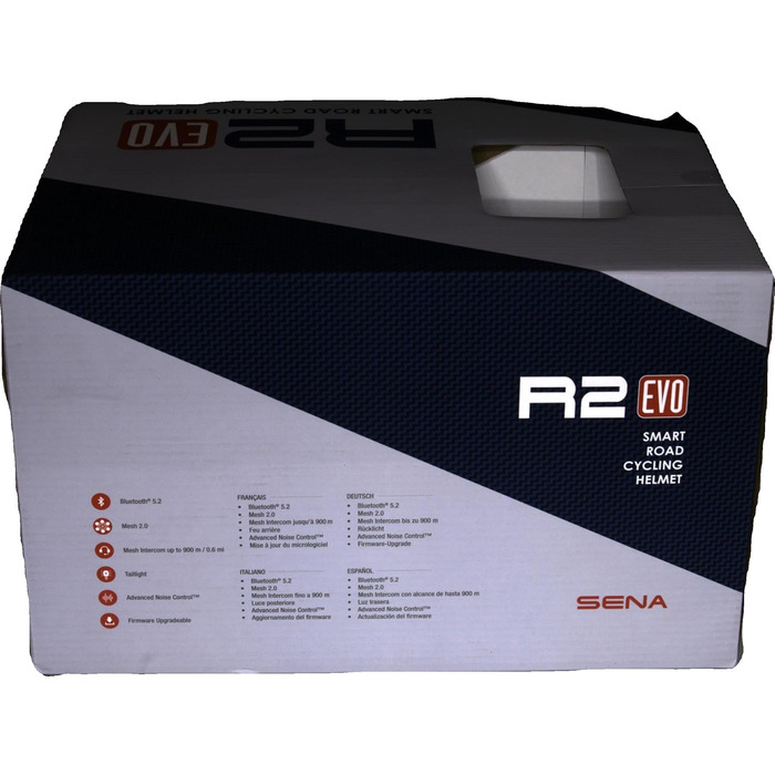 Велосипедний шолом Sena R2 EVO Mesh Intercom для дорослих, матовий чорний, розмір M, розумний, для дороги