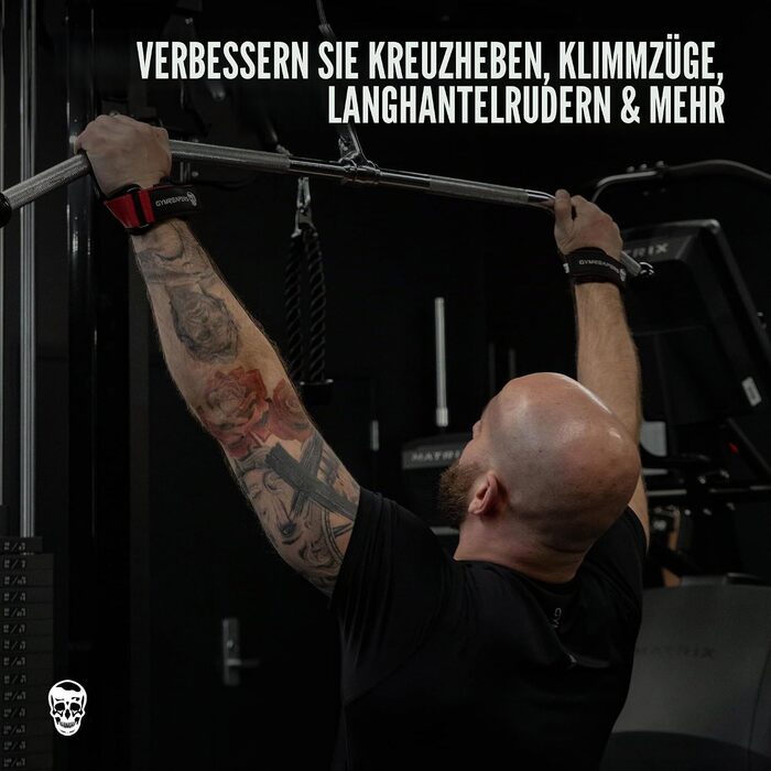 Гриппи для важкої атлетики Gymreapers (пара) для станової тяги, паверліфтингу та веслування, неопренові лямки-захисники для рук (Червоний, S)