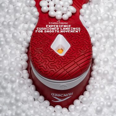 Бадмінтонні кросівки HUNDRED Raze для чоловіків | Поліестер, гума | Для бадмінтону, тенісу, сквошу, настільного тенісу, баскетболу та падел-тенісу (36 EU, червоно-білі)