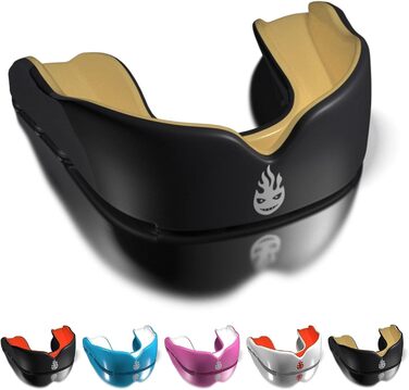 Захисна капа Knox Sport для дорослих, дітей та підлітків – захист рота для контактних видів спорту (бокс, єдиноборства, футбол, баскетбол, хокей та ін.) (11+ років, чорний/золотий)