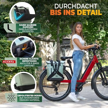 Велосипедна сумка-рюкзак MIVELO на багажник для жінок, водовідштовхувальна, задня кріплення, м'ятна