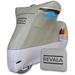 REVALA® Захисний чохол для мотоцикла Outdoor & Indoor | Водонепроникний гараж для мотоцикла | Міцний чохол для скутера | Стійкий до спеки + сумка | 225x100x125 см