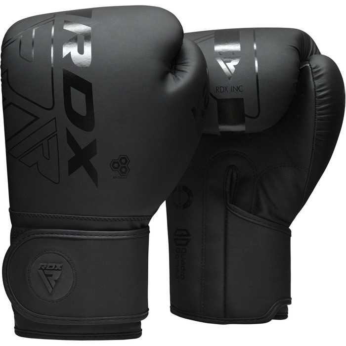 Боксерські рукавички RDX KARA з Maya Hide для муай-тай, кікбоксингу, MMA, спарингів та тренувань, чоловічі й жіночі, чорні, розміри 8-18oz