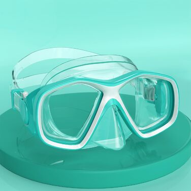 Дитяча маска для снорклінгу COOLOO з тканиною, дитячі окуляри для плавання з насадкою на ніс для хлопчиків і дівчаток-підлітків, 【Патентовано】Маска для снорклінгу 180° Панорама HD, проти запотівання, проти протікання для дітей 4-16 років (4 моделі 2/ Зеле