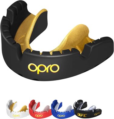 Захисна капа OPRO Gold для брекетів, спортивна капа для дорослих з інноваційною технологією підгонки, для боксу, лакросу, ММА, єдиноборств, хокею та контактних видів спорту, чорна/золота