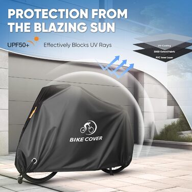 Чохол для велосипеда VARUN, водонепроникний, з анти-крадіжним отвором, чорний, розмір M