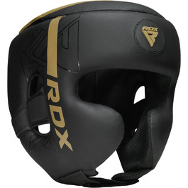 Захисний шолом для боксу та єдиноборств RDX Maya Hide Leder — для кікбоксингу, MMA, тайського боксу, карате та тхвеквондо, золотий, розмір L