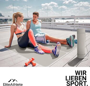 Килимок для йоги EliteAthlete - спортивний, фітнес, гімнастичний з антиковзаючим покриттям. Розмір 183x61x0.6 см. В комплекті: сумка та ремінь для перенесення. Колір: світло-капучино/слонова кістка